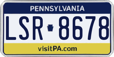 PA license plate LSR8678