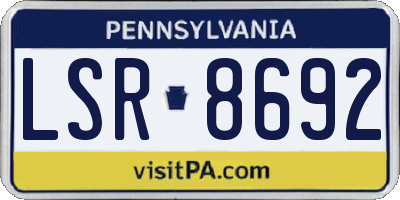 PA license plate LSR8692