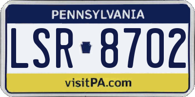 PA license plate LSR8702