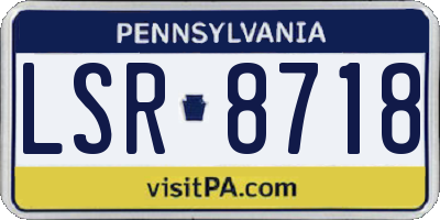 PA license plate LSR8718