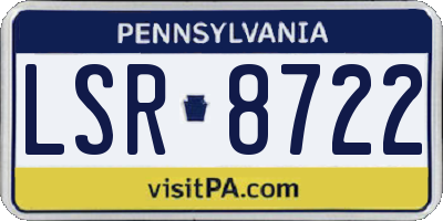 PA license plate LSR8722