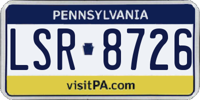 PA license plate LSR8726