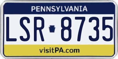 PA license plate LSR8735