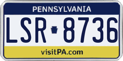 PA license plate LSR8736