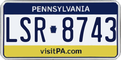 PA license plate LSR8743