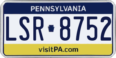 PA license plate LSR8752
