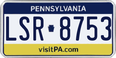 PA license plate LSR8753
