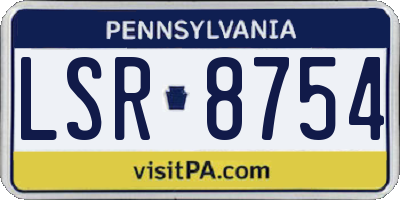 PA license plate LSR8754