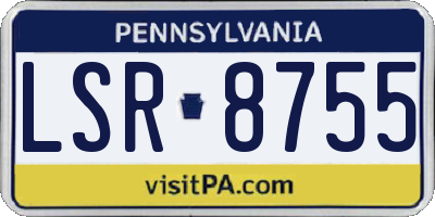 PA license plate LSR8755