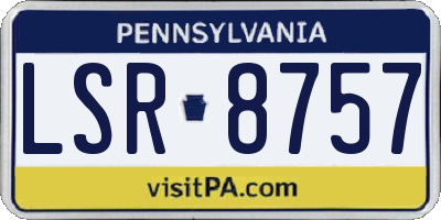 PA license plate LSR8757