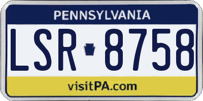 PA license plate LSR8758