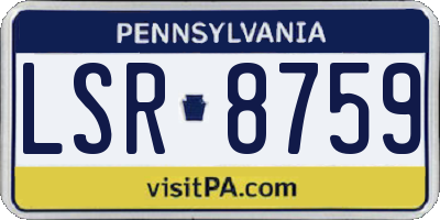 PA license plate LSR8759