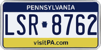 PA license plate LSR8762