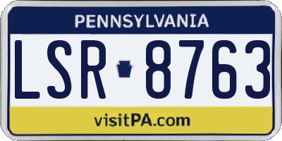 PA license plate LSR8763