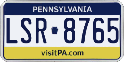 PA license plate LSR8765