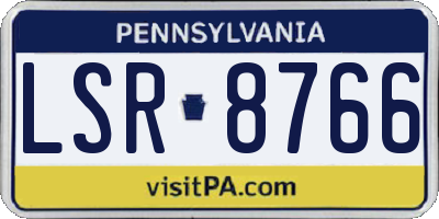 PA license plate LSR8766