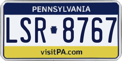 PA license plate LSR8767