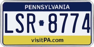 PA license plate LSR8774