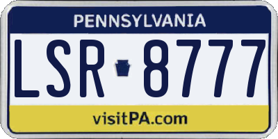 PA license plate LSR8777