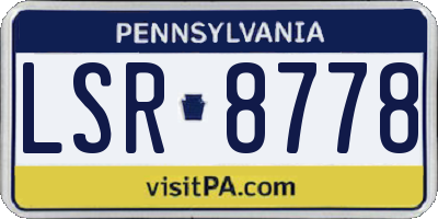 PA license plate LSR8778
