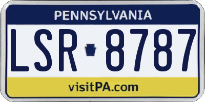PA license plate LSR8787