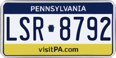 PA license plate LSR8792