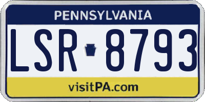 PA license plate LSR8793