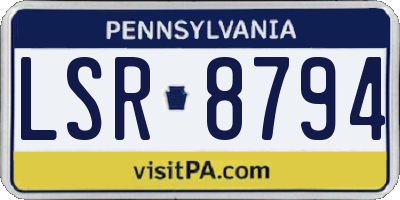 PA license plate LSR8794