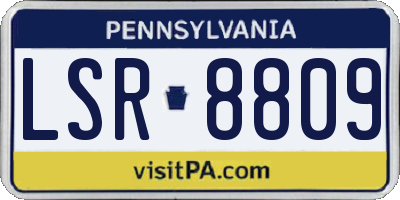 PA license plate LSR8809