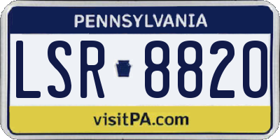 PA license plate LSR8820