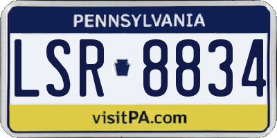 PA license plate LSR8834
