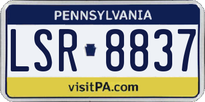 PA license plate LSR8837