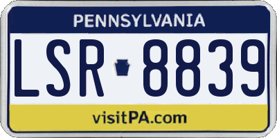 PA license plate LSR8839