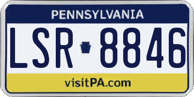 PA license plate LSR8846