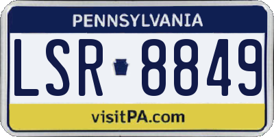 PA license plate LSR8849