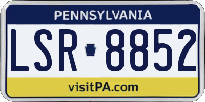 PA license plate LSR8852