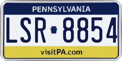 PA license plate LSR8854