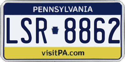 PA license plate LSR8862
