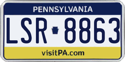 PA license plate LSR8863