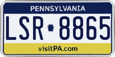 PA license plate LSR8865