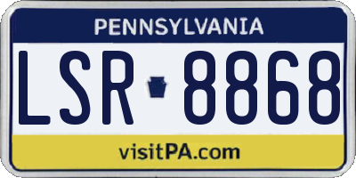 PA license plate LSR8868