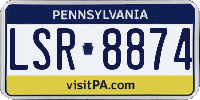 PA license plate LSR8874