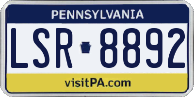 PA license plate LSR8892