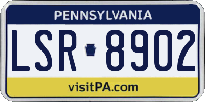 PA license plate LSR8902