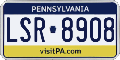 PA license plate LSR8908