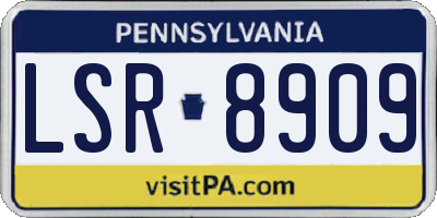 PA license plate LSR8909