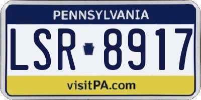 PA license plate LSR8917