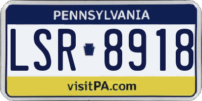 PA license plate LSR8918