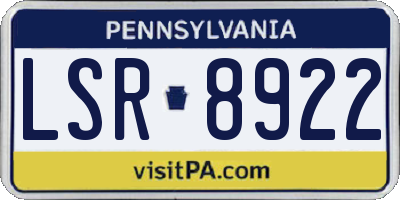 PA license plate LSR8922