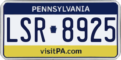 PA license plate LSR8925